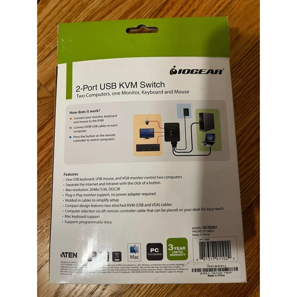Iogear 2-Port USB KVM Switch